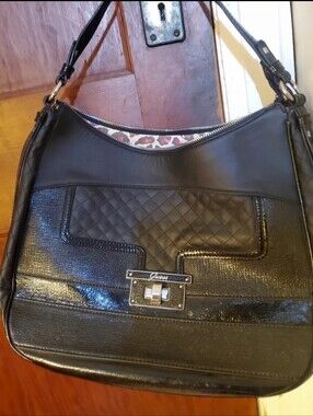 Vintage Y2K GUESS Black Hobo Shoulder Bag - Seaside Series NWT- 15x11